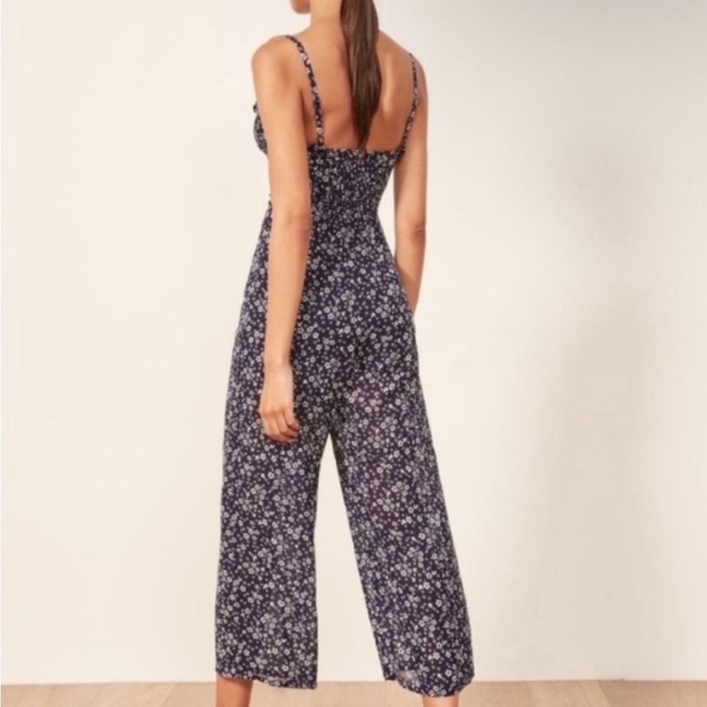 Reformation Fergie Jumpsuit in Navy Floral - Picture 2 of 10